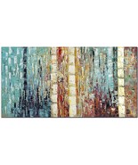 Horizontal Wall Art Ready To Hang 24X48 Inch By Yuegit Paintings Large A... - £67.71 GBP