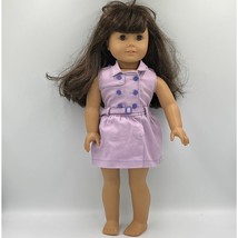 2006 American Girl 18" Brown Eyes Hair Doll & Travel in Style Dress  - $82.23