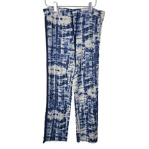Lucky Brand Pajama Pants Small Womens Blue White Tye Dye Print Pull On Straight - £14.92 GBP