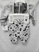 Disney Baby 0-3 Months Mickey Mouse Gray Hoodie w/Ears and Jogger Pants Set NEW image 5