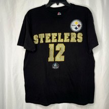 Pittsburgh Steelers #12 Terry Bradshaw Hall of Fame Majestic S/S Adult L Black - £11.67 GBP