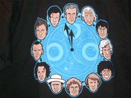 TeeFury Doctor Who LARGE &quot;Doc Around The Clock&quot; Doctor Who Tribute Shirt BLACK - £11.07 GBP
