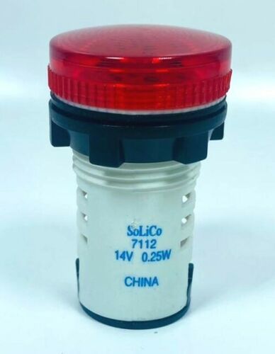 SoLiCo 7112 Red LED Panel Mount Indicator White Base 14V 0.25W - $9.88