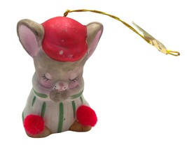 Vintage Lil Chimers Praying Mouse in Pajamas Christmas Ornament Bell Jasco  - £11.95 GBP
