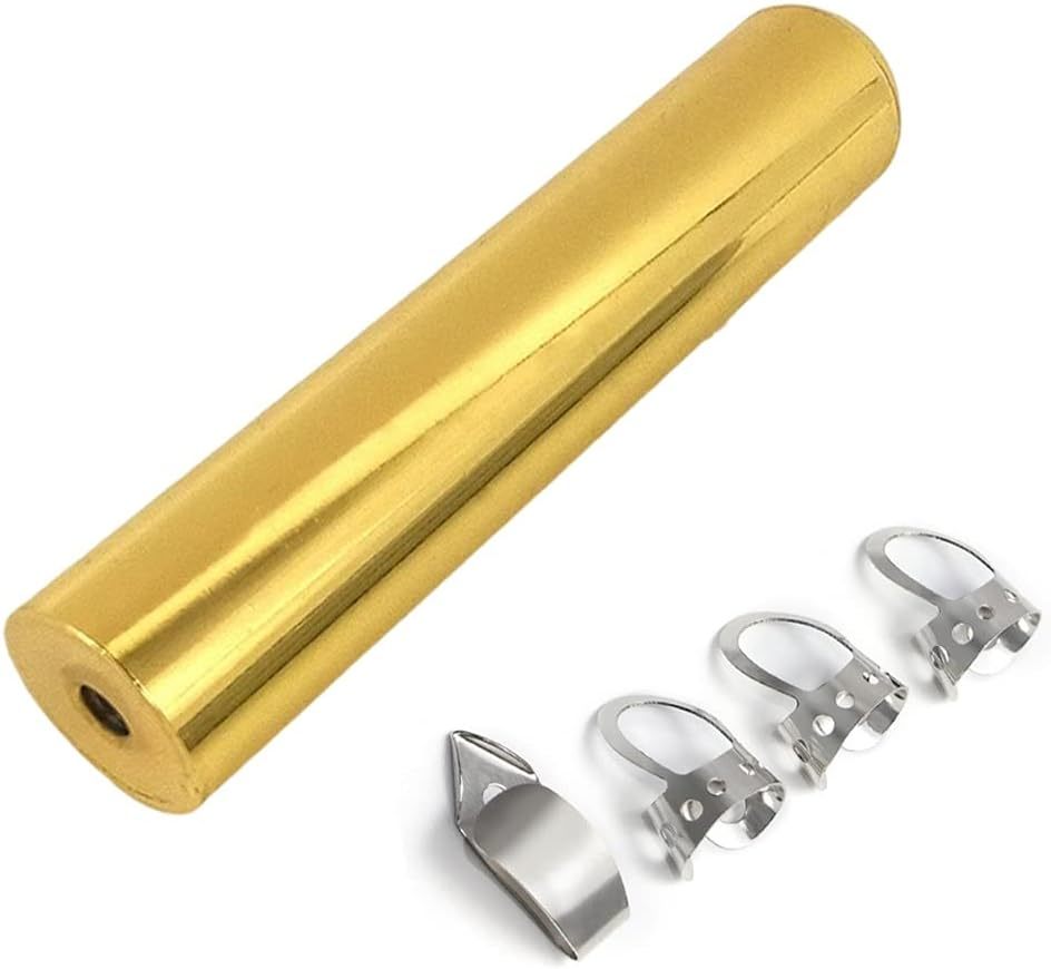 Alnicov Guitar Lap Slide Solid Roundnose Tone Bar With Three Finger Pick... - $29.94