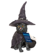 Large Black Cat with Witch Hat and Cape LED Light Up Cauldron 15&quot; Halloween - $36.58