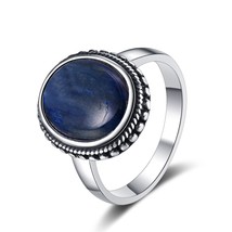 925 Sterling Silver Natural Kyanite Ring Simple Style Fine Jewelry Anniversary E - £9.46 GBP
