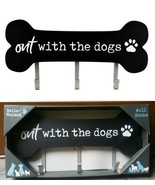 $30 Belle Maison Out With The Dogs Wall Hooks-Black Wooden Bone-Leash St... - £11.70 GBP