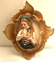 VTG Wall Plaque Renaissance Handmaiden Flutist 3D Ceramic Plaque. Missin... - £24.78 GBP