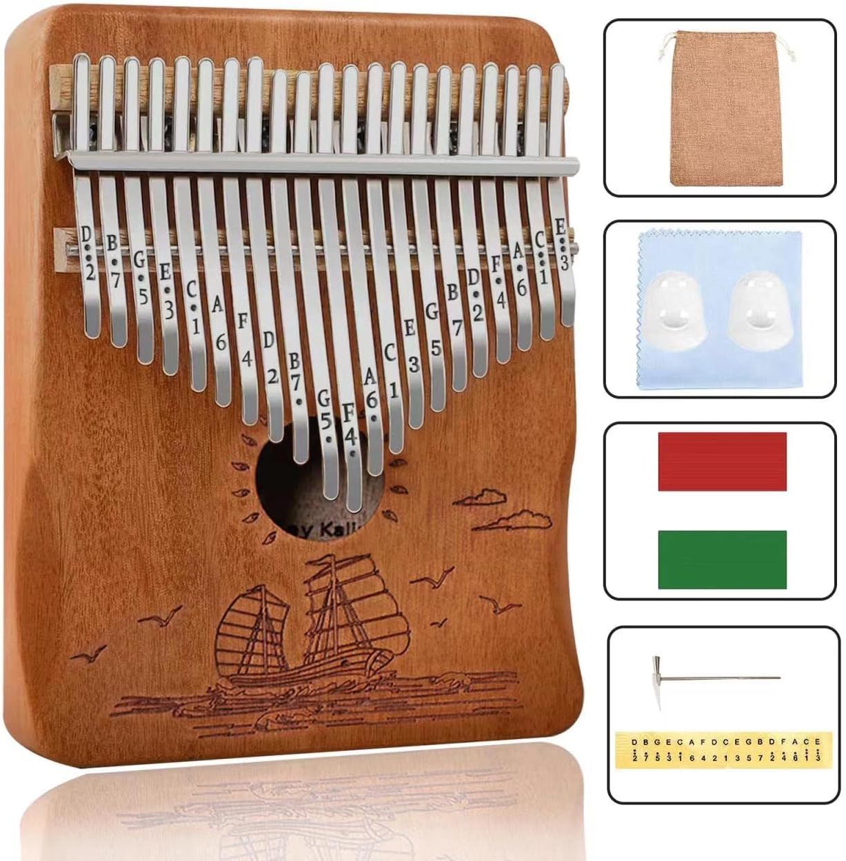 Finger Piano Kalimba 21 Keys, Calimba, Kalimba 21 Key With Tuning Hammer... - $31.98