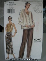 Vogue Koko Beall 7052 Jacket, Top, Skirt & Pants Pattern - Sz 12-14 Bust 34-36 - $8.91