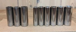 Lot Of 9 Craftsman Deep Well 3/8&quot; Drive Sockets 4 SAE &amp; 6 Metric  - $46.74