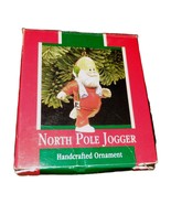 1989 Hallmark North Pole Jogger Santa Christmss Ornament Handcrafted EUC - $9.85