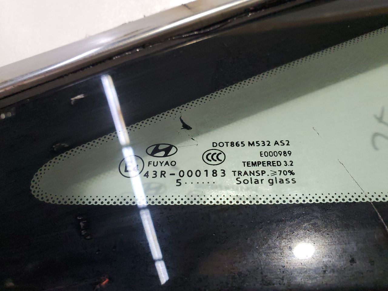 2016 2017 Hyundai Sonata Sport OEM Right Rear Quarter Glass Solar Tempered Item image 2