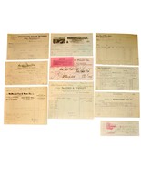 10 1887-1901 Billhead Document Receipts Soap Paper Pulley Cotton Rope Fu... - $24.99