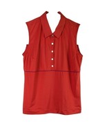 Orange Nike Golf Collared Tank Top Large Striped Pink Dri-Fit SNAP Sleev... - $565.47 MXN
