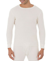 Fruit of The loom Mens Waffle Baselayer Crew Neck Thermal Top White Size L - £15.71 GBP