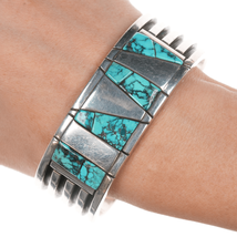 7.5&quot; Ron Henry Navajo sterling cobblestone turquoise cuff bracelet - £641.09 GBP