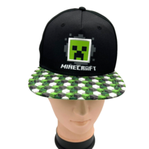 Minecraft Creeper Boys Baseball Cap Hat Youth Size OSFM Black Green - £11.17 GBP