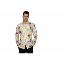 Men's AVM Rhine Stone Digital Print Shirt Cotton Turkey Slim Fit 19590-01 Multi image 7