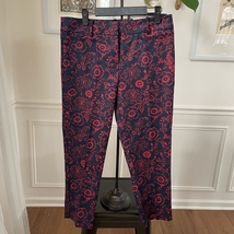 NWT Loft Riviera Pant Cropped Marisa Fit Navy Blue Red 8 Petite - $455.32 MXN