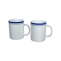 The Cellar Diner Style Mugs Set of 2 Blue and White Coffee Tea Cocoa - $11.99