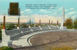 DB Postcard IA H234 Cancel 1954 Lincoln Memorial Park Rohrer Council Bluffs - £5.18 GBP