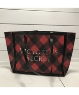 VICTORIA SECRET PLAID TOTE BAG LIMITED EDITION 2021 CARRYALL RED BLACK NWT - £13.17 GBP