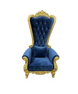 Luxurious Royal Blue &amp; Gold Throne Chair - $2,721.73 CAD
