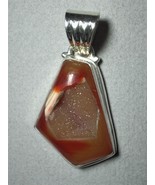 Druzy Agate .925 Sterling Silver Bezel Pendant - £57.55 GBP