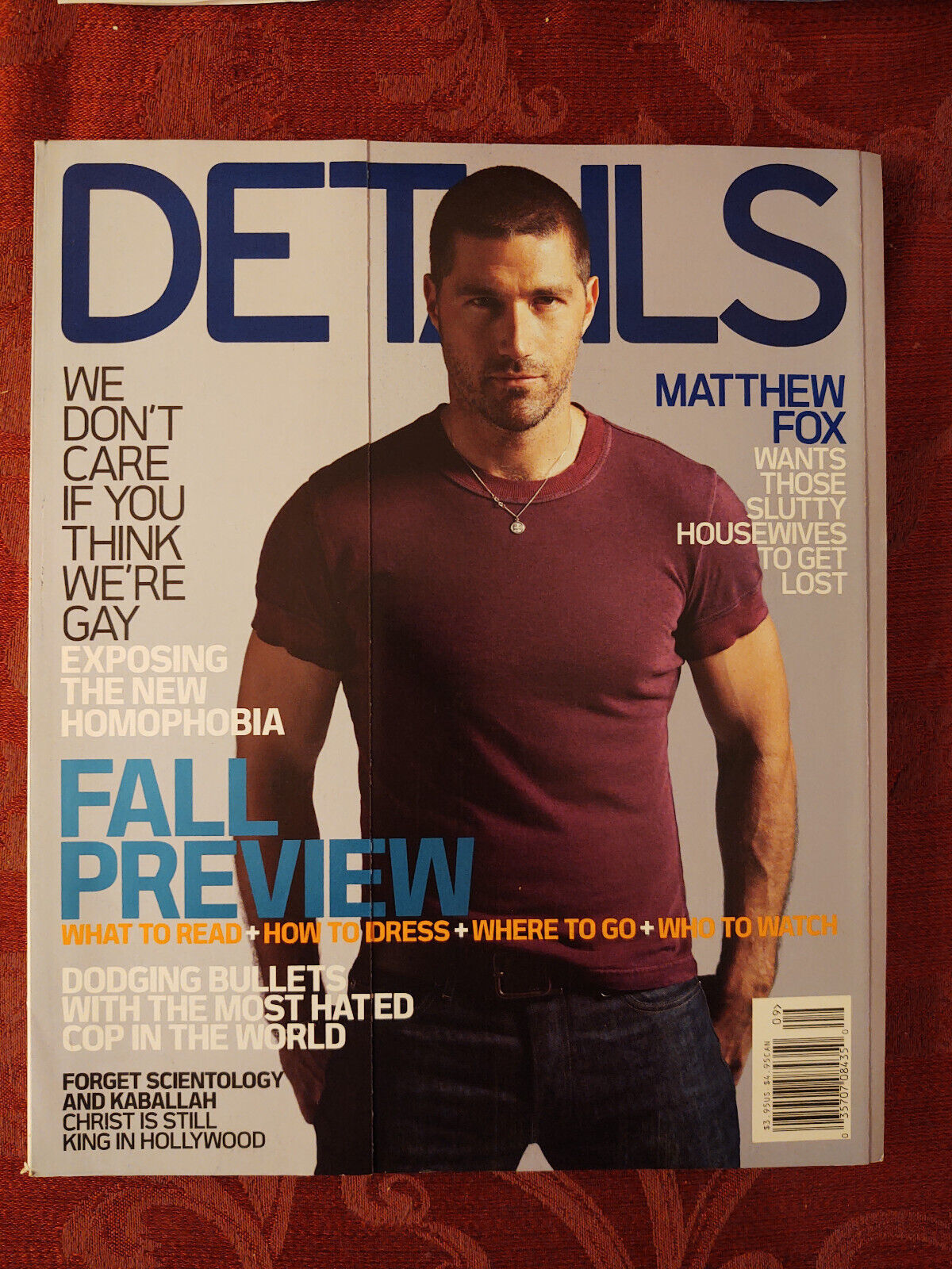 Primary image for DETAILS magazine September 2005 Matthew Fox Male Sopranos Fashion