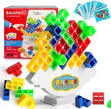 64Pcs Tetra Tower Game Stack Attack Board Game for Kids and Adults Fun U... - $44.17