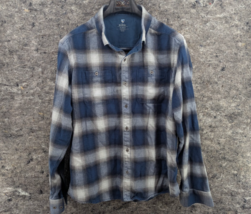 Kuhl Shirt Men XL Blue Gray Plaid Law Flannel Long Sleeve Soft Warm Hike... - $25.99