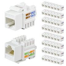 (50 Pack) Cat6 Keystone Jack Rj45 Keystone Jack, Utp Modular Ethernet Ja... - £57.84 GBP