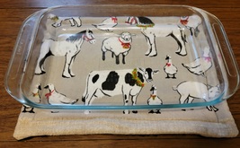 Farm Cow Horse Sheep Goose Christmas Animal XL Trivet Hotpad - £11.99 GBP