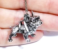 French Bulldog Necklace, Dog Lover Jewelry, Bulldog Pendant Charm Necklace - £24.22 GBP