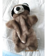 Raccoon Plush Hand Puppet Tan and Black 12 inch used - $13.67 CAD