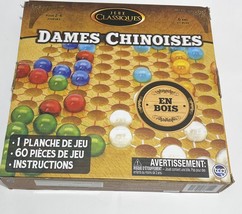 Wooden Round Chinese Checkers Game with Wooden Pegs NEW - £30.35 GBP