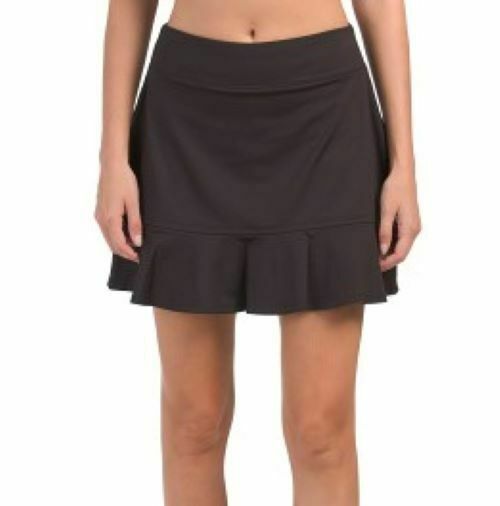 NWT TOMMY BAHAMA ACTIVE Black Golf Tennis Pickleball Ruffle Skort S M L & XL