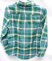 Boys' XS (4/5) Button-Down Long Sleeve Plaid Flannel Shirt Yellow/Green  image 2