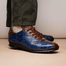 Genuine alligator and ostrich quill fashion sneaker Shoes Saulo Blue Jeans image 6