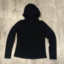 Champion Hooded Sweatshirt Womens Size Small S Black Hoodie 1/4 Zip - £9.17 GBP