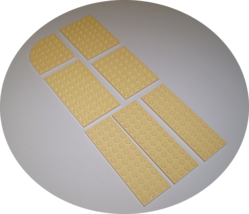 7 Used LEGO 4 x 12 - 6 x 8 - 6 x 10 Tan Plates 6003 - 3036 - 3033 - 3029 - £7.95 GBP