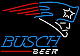 New Busch Beer New England Patriots Go Patriots Neon Sign 24&quot;x20&quot; - £199.83 GBP