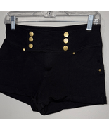 Ci Sono Black High Waist Shorts with Gold Accents - $252.10 MXN