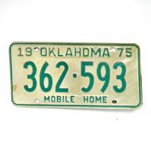 1975 United States Oklahoma Base Mobile Home License Plate 362-593 - £14.74 GBP