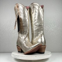 NEW Junk Gypsy Lane NIGHTHAWK Gold Cowboy Boots 7 Leather Western Style Snip Toe - £181.59 GBP
