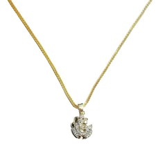 Gold Plated American Diamond Ganapati Ganesh pendant Locket with chain - £30.51 GBP