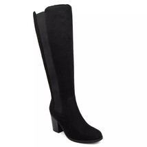 Sugar Women Block Heel Riding Boots Willetta Size US 7.5M Black Oil Fabric - £27.26 GBP