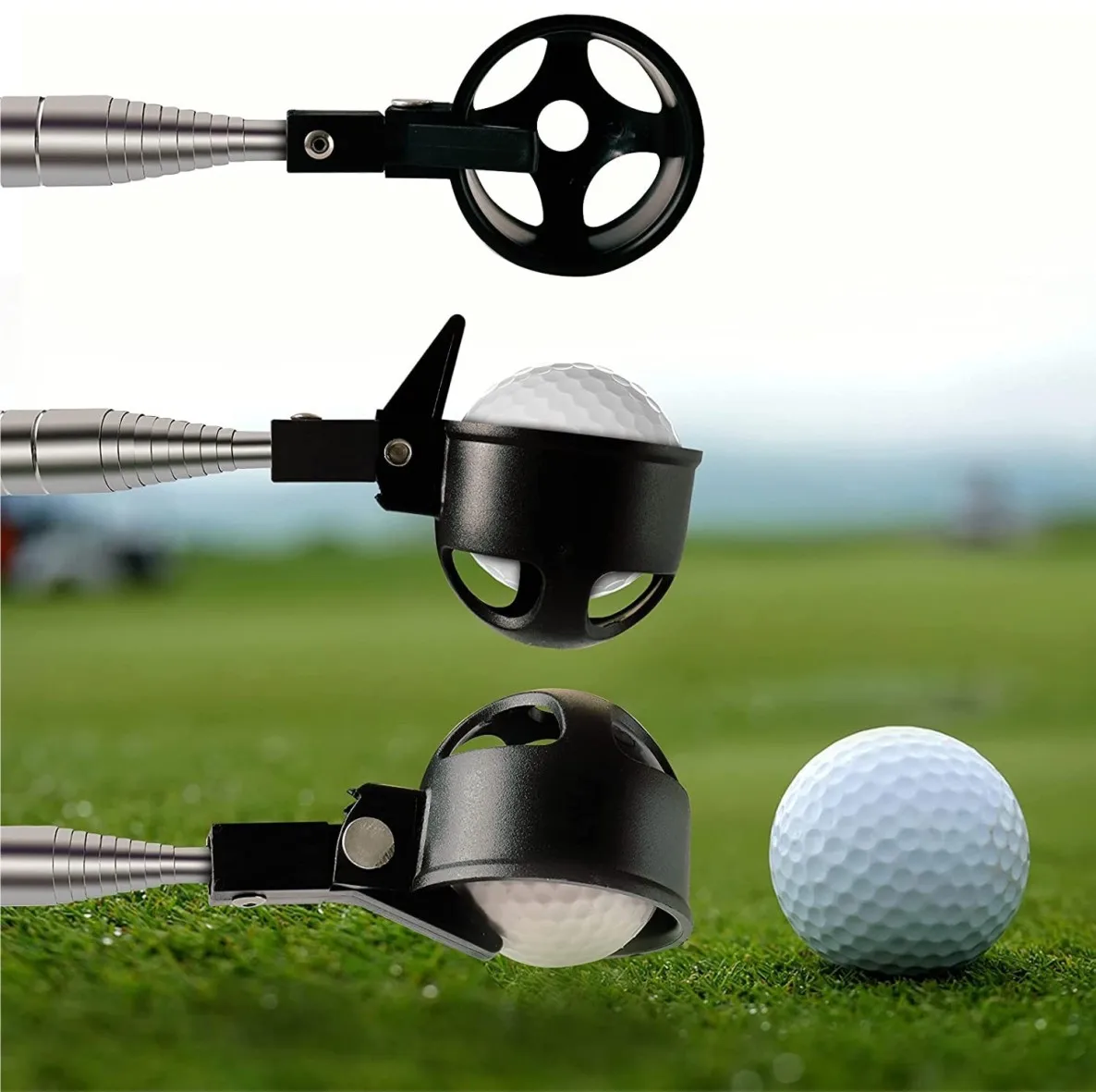 Sporting 9FT Golf Ball Retriever, Aluminum Alloy Telescopic ExtenAle Golf Ball R - £25.73 GBP